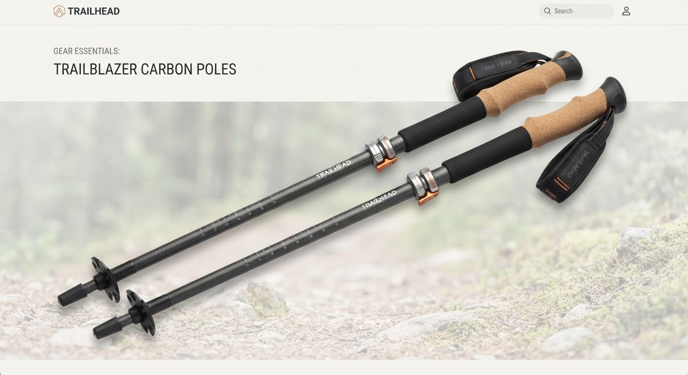 Trekking Poles (Pair) — Carbon-Fibre · Cork Grips